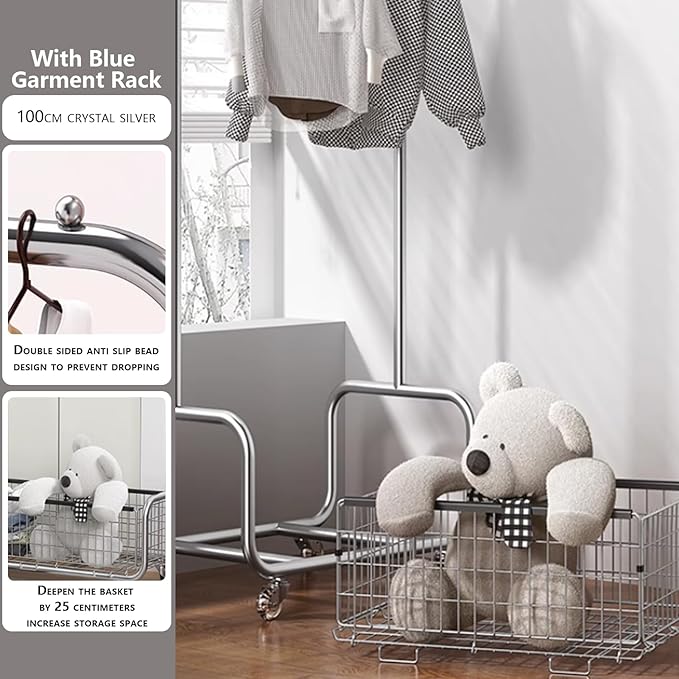 Garment Rack With Storage Baskets, Clothing Rack