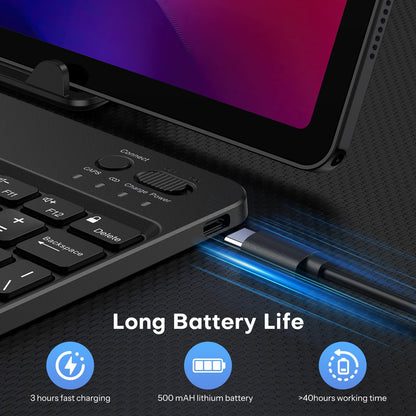 OMOTON Bluetooth Keyboard for Tablet/Android/Windows/iOS, with 7 Colors Backlight Rechargeable Wireless Mini Keyboard for Galaxy Tab A9+/A9+ Plus/S9/S9 Plus/S9 FE, Black
