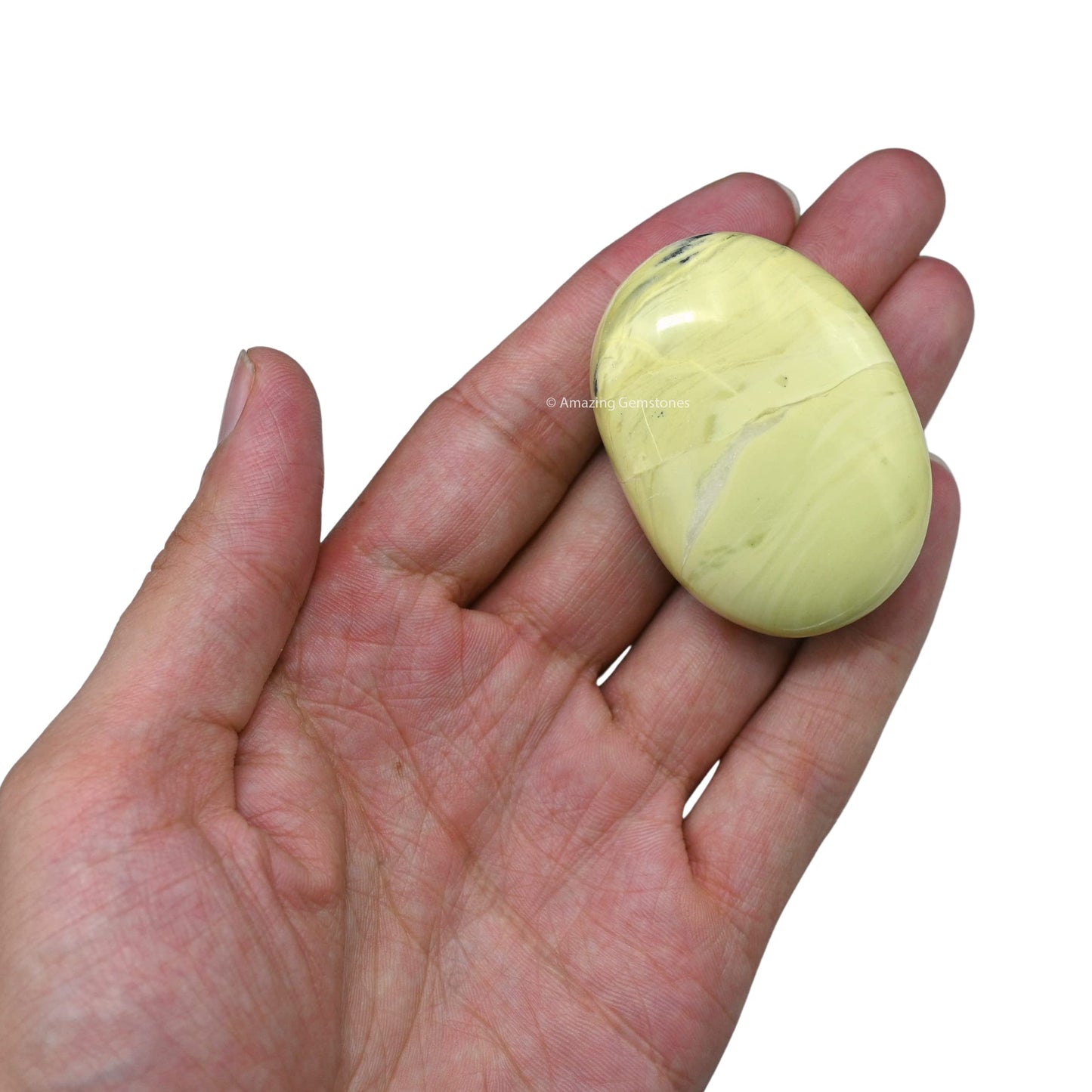 Amazing Gemstone Serpentine Crystals and Healing Stones - Large Palm Stone Crystals Piedra - Crystal for Good Luck, Balanced Positive Energy, Meditation - Unique Stocking Stuffers and Gifts for Women