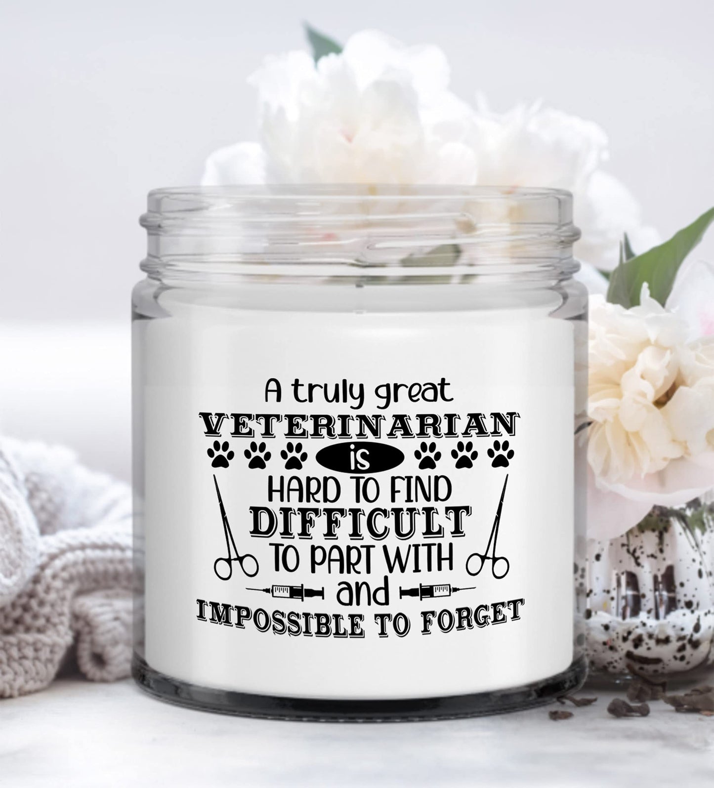 Veterinarian Candle Thank You A Truly Great Veterinarian Hard to Find Veterinary Medicine Vanilla Scented Candle Gift for Vet Clinic Animals Hospital