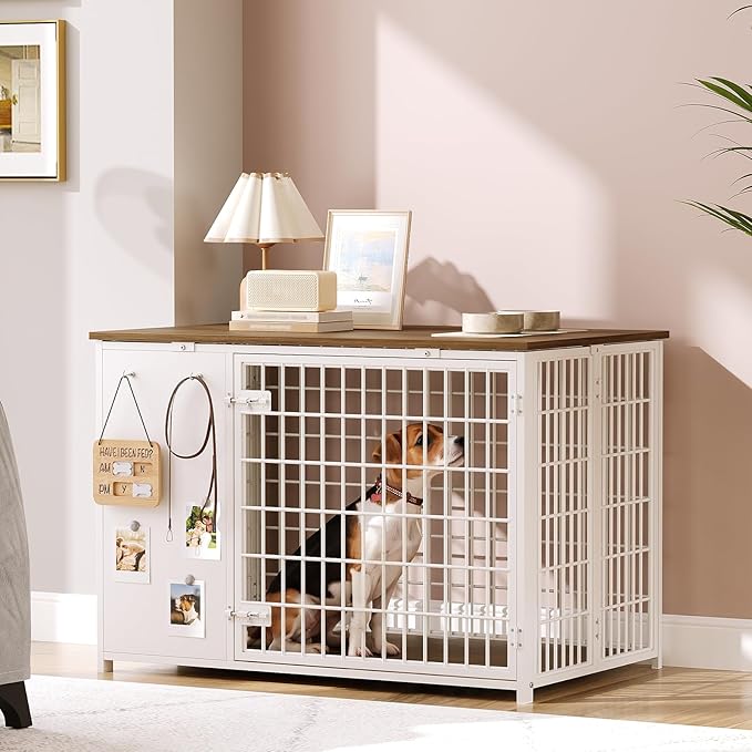 YATINEY Foldable Dog Crate Furniture, Dog Crate