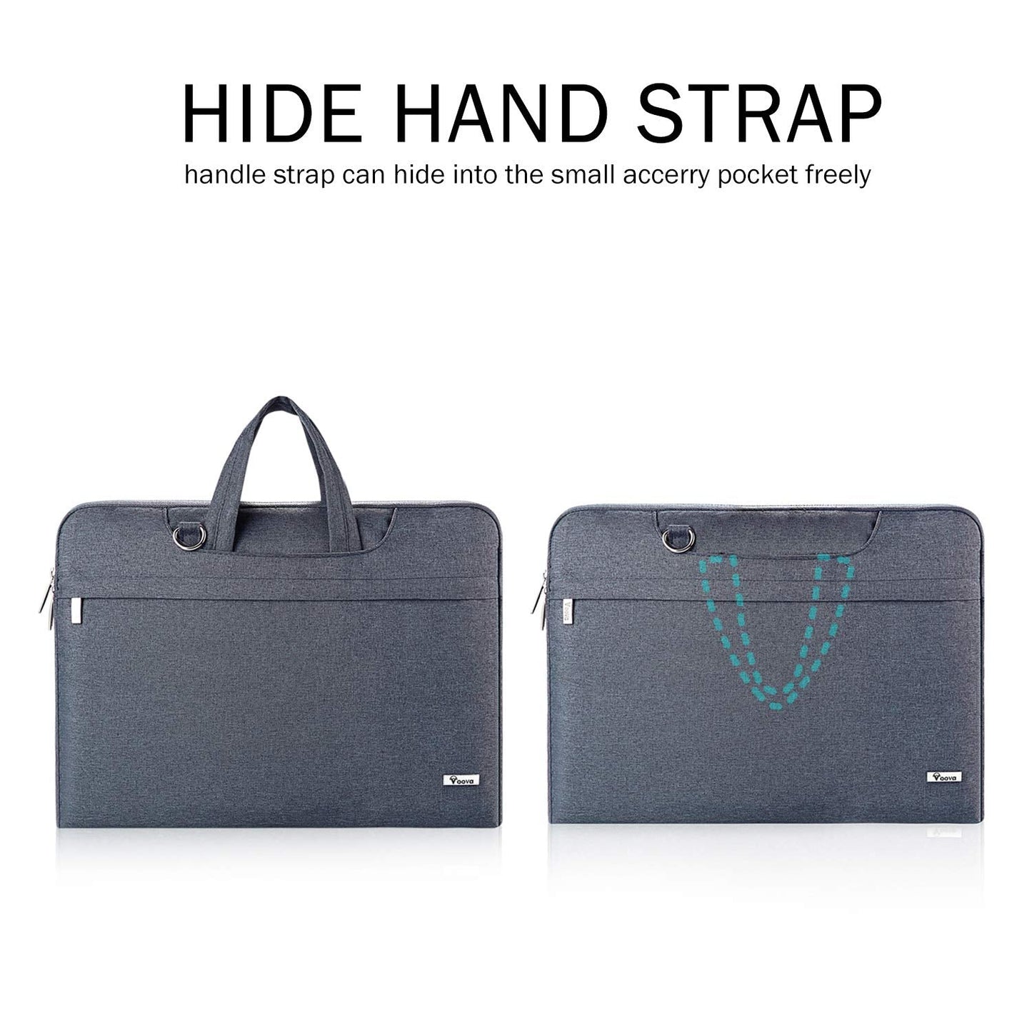 Voova Laptop Bag Case 15.6 Inch Compatible with MacBook Pro 15/16, MacBook Air 15 M2/M3/M4, 15-16” HP Acer Lenovo Dell Asus, Waterproof Computer Sleeve Cover with Shoulder Straps & Handle, Grey