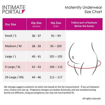 Intimate Portal Maternity Knickers Pregnancy Postpartum Underwear Foldable Cotton Pants 6-Pk Black XXL