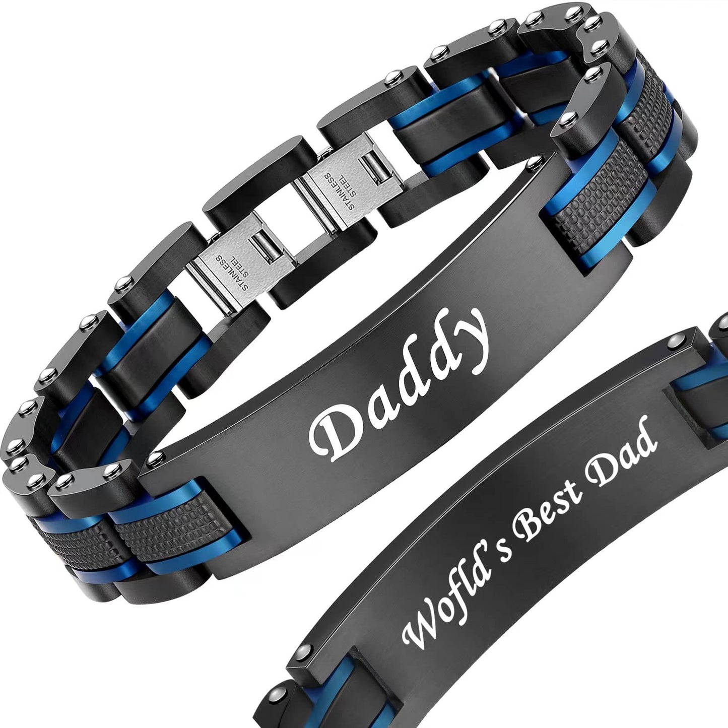 Zillaly Men's Bracelet Two-Color Diamond Hip-hop Jewelry Gift Birthday Jewelry Gift Husband Boyfriend