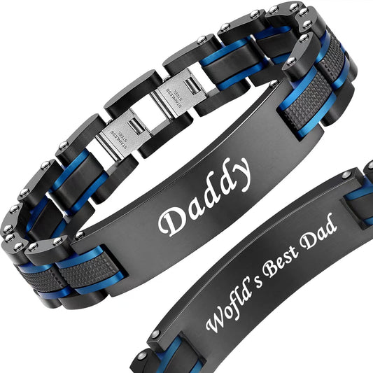 Zillaly Men's Bracelet Two-Color Diamond Hip-hop Jewelry Gift Birthday Jewelry Gift Husband Boyfriend