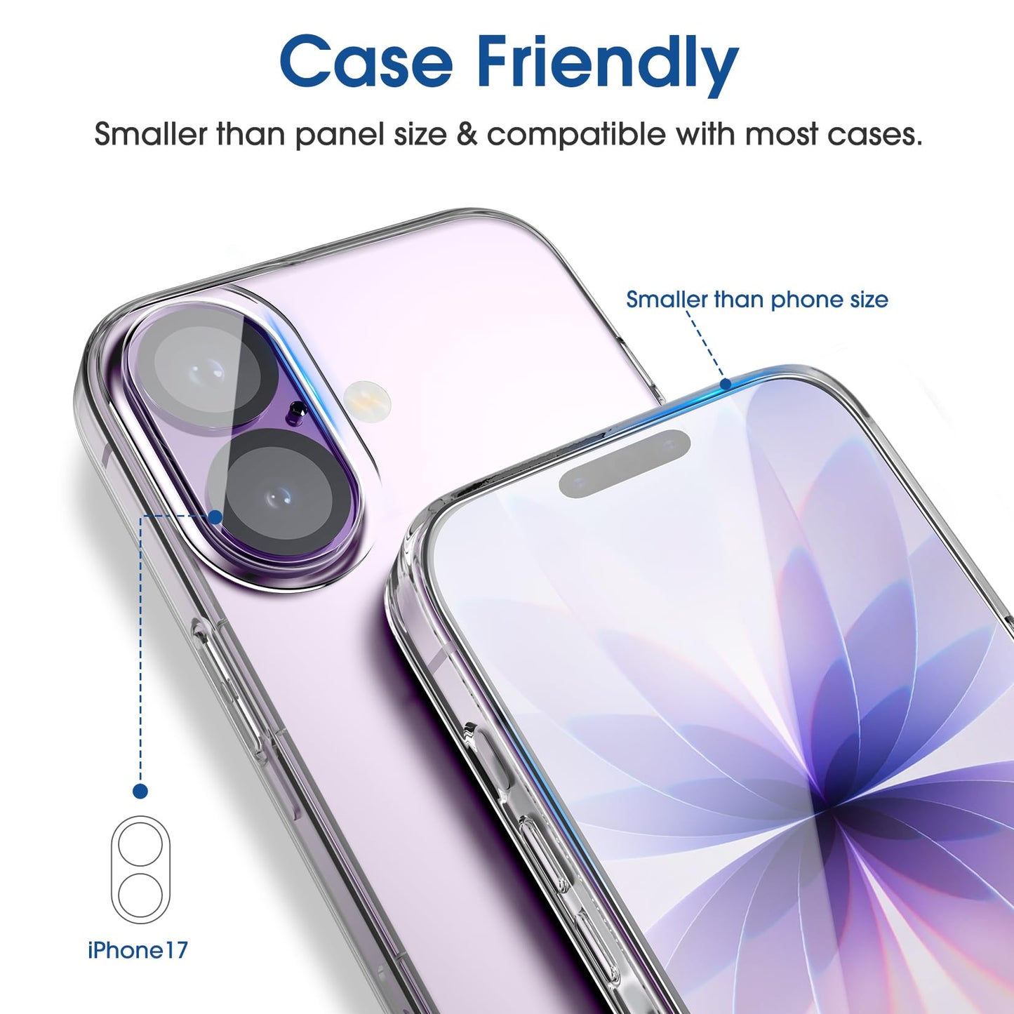 amFilm Auto-Alignment OneTouch for iPhone 16 [6.1''] Screen Protector + Camera Lens Protector, Tempered Glass, 30 seconds Installation, Bubble Free, Case Friendly, Anti-Scratch [2+2 Pack]