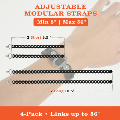 Brolena Modular Straps (4-Pack), Flexible Multi-Tool, Gear Strap for Outdoor Adventure, Survival, Camping, Travel, EDC