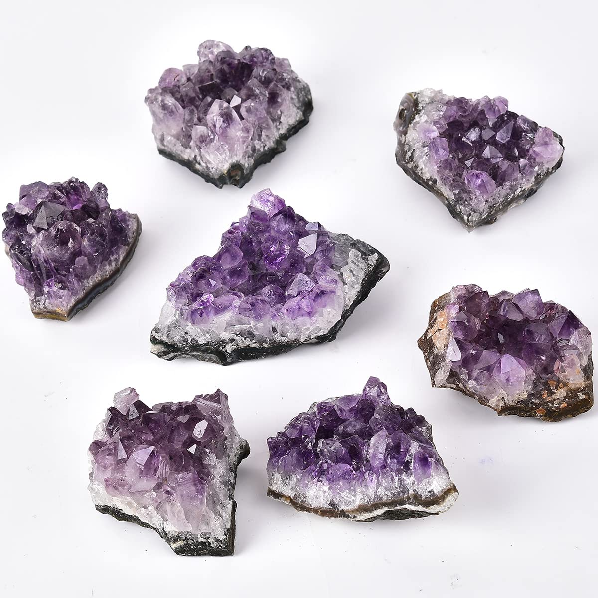 JIC Gem 1.8 LBS Natural Amethyst Geode Crystals Healing Stones Raw Amethyst Crystal Clusters for Witchcraft