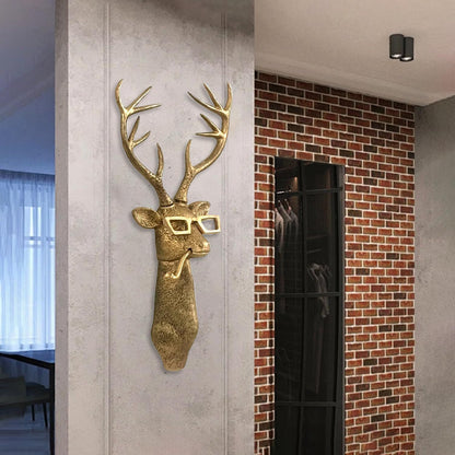 Joogour Head Wall Mount Decor,Resin Animal Sculptures，Art Deco Wall Hanging Decoration for Living Room Bedroom Officeroom Gift (Set of 5)