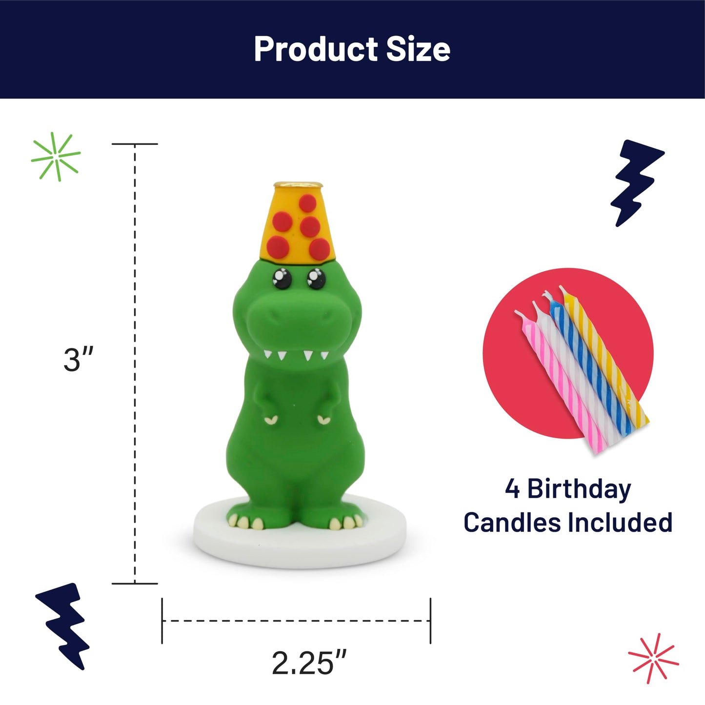 GOOFBALLS Funny Birthday Candle Holder – Humorous Party Decoration & Gag Gift – Quirky Cake Topper for Adults & Friends - Dinosaur