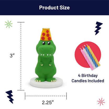 GOOFBALLS Funny Birthday Candle Holder – Humorous Party Decoration & Gag Gift – Quirky Cake Topper for Adults & Friends - Dinosaur