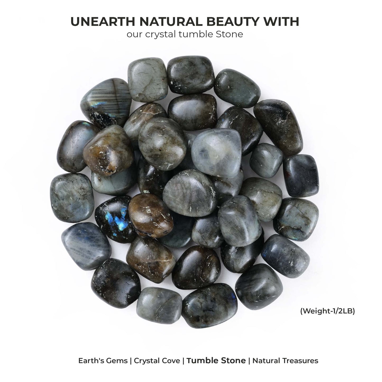 Labradorite Gem Stones - Polished Stones - Tumbled Stones and Crystals Bulk - Stones for Planters - Meditation Accessories - Rocks for Tumbling - Decorative Rocks - Spiritual Gifts