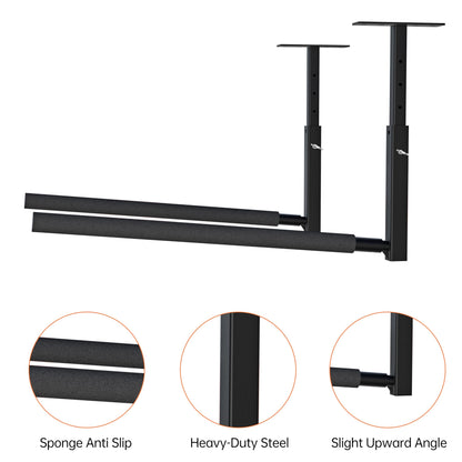 TRUSOON Adjustable Ladder Ceiling Rack, Kayak Overhead Garage Storage Rack, Garage Ceiling Storage for Kayak, Ladder, Surfboard, Snowboar Overhead Hanger, Holds 150 lbs, Black