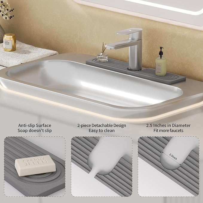 Faucet Mat for Kitchen Sink, Diatomite Stone Drying Sink Protectors, Bathroom