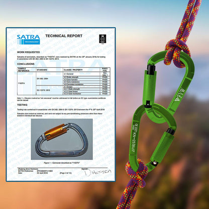 FVW 3 Pack Heavy Duty Climbing Carabiners,25KN UIAA Certified Auto Locking Rock Climbing Carabiners Clips for Hammocks, Swing, Locking Dog Leash and Harness, Camping, Hiking & Utility (Green)