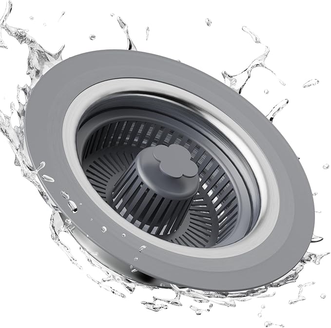 Upgraded 3 in 1 Universal Kitchen Sink Stopper Strainer-Mauve