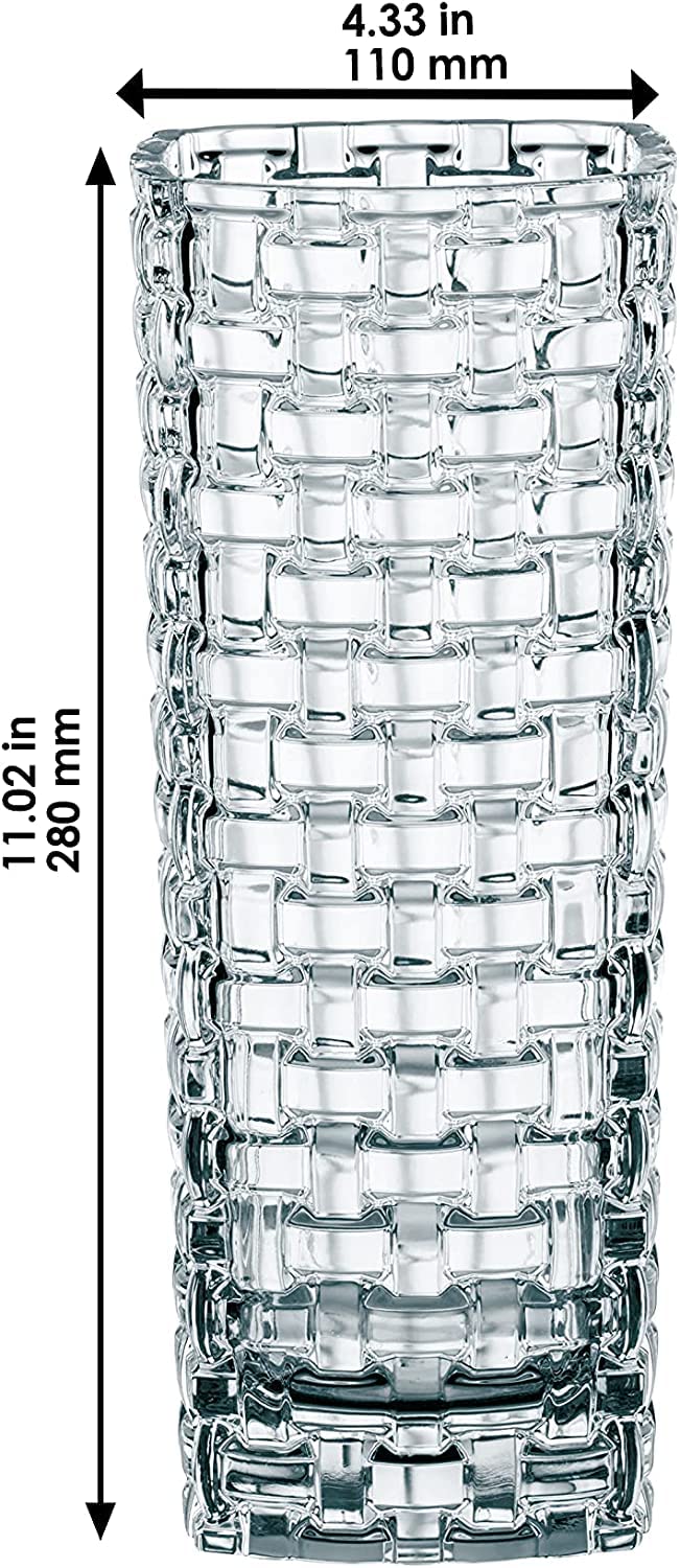 Nachtmann Bossa Nova Crystal Vase, Clear Glass, 11- Inch, Decorative Flower Vase, Anniversary, Wedding, and Housewarming Gift, Dishwasher Safe