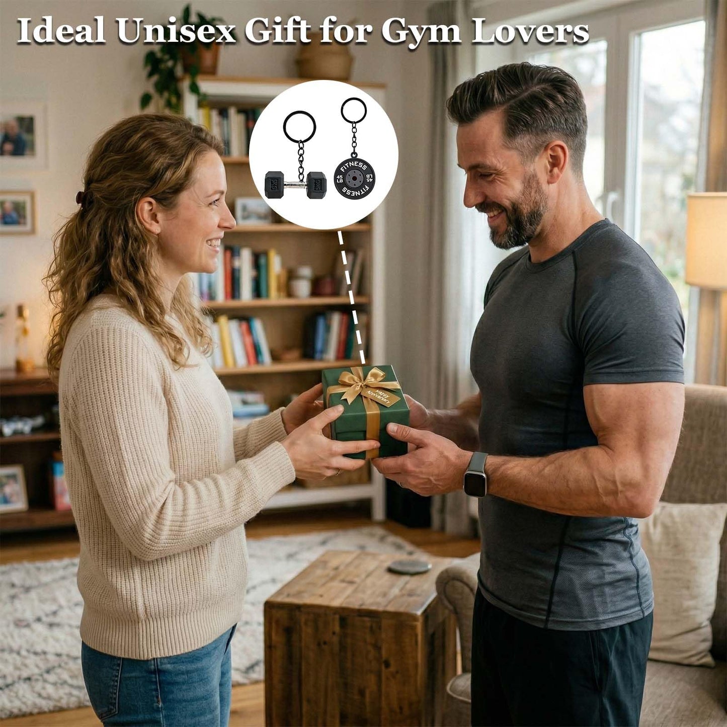 Bryxium Cute Mini Gym Keychain Set - 12 Pcs Dumbbell Weights Keychains, Funny Fitness Gifts for Women and Men, Tote Bag Backpack Purse Key Chains Charms, Workout Accessories Gift for Gym Lovers