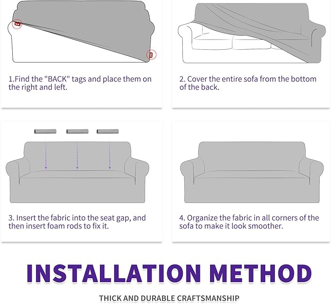 ZNSAYOTX Super Stretch Couch Cover Universal Sofa Covers