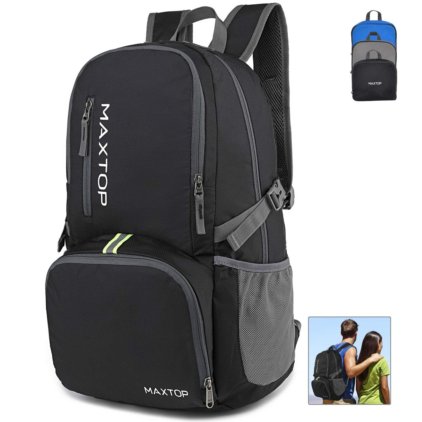 MAXTOP 30L Ultra Lightweight Packable Backpack Foldable Rucksack Water Resistent For Men Women Kids Outdoor Camping Hiking Travel Daypack Handy Durable Gifts For Men Women
