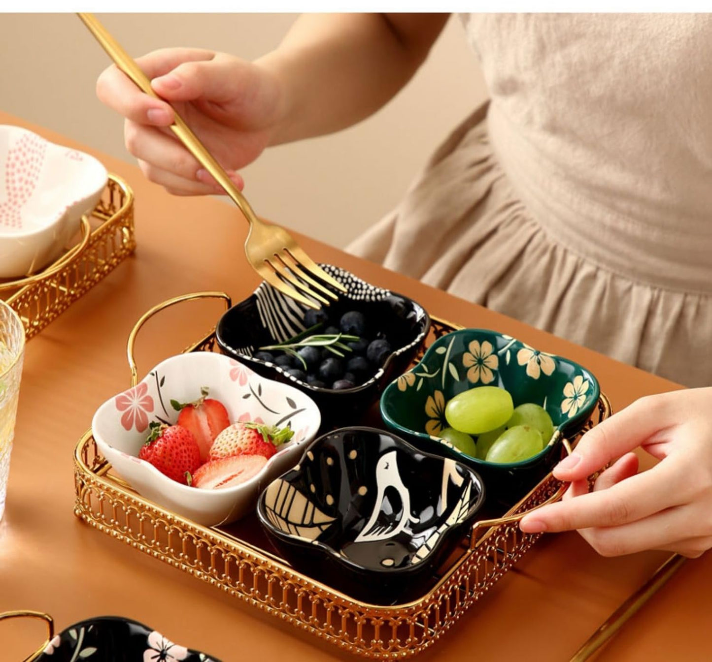 yaocoral 4 Pack 3 oz Cute Japanese Sakura Soy Sauce Dish Small Dipping Sauce Bowls Ceramic Sushi Dipping Bowls for Sushi,Side Dish,Ketchup,Dips,Condiment,Snack,BBQ Party
