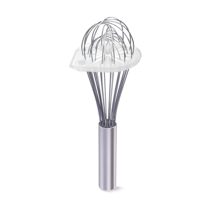 Whisk Wiper - Wipe a Whisk Easily - Multipurpose Kitchen Tool Made In USA - Includes 11" Stainless-Steel Whisk - Cool Baking Gadget, A Great Gift For Men & Women (2pc Whisk Wiper Set, Clear)