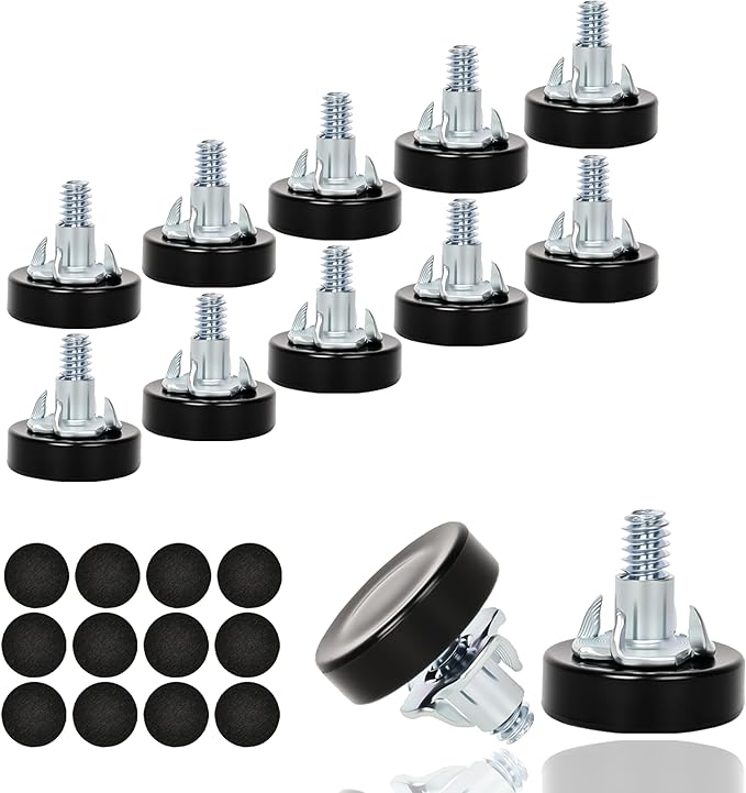 12 PCS 1/4" Thread Furniture Feet Levelers, Furniture Leveling Feet