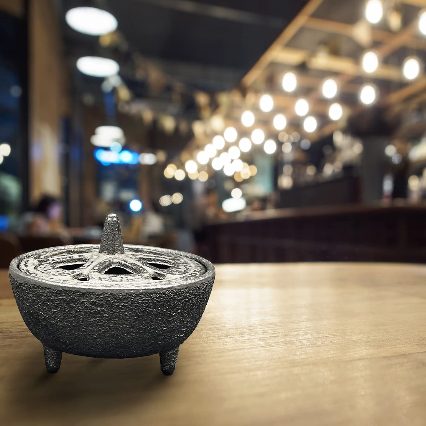 Cast Iron Incense Burner with Holder and Fireproof Cotton - Ideal for Sticks, Resin, Cone Incense and Rituals