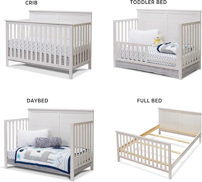 Sorelle Furniture Ashley Crib, Classic 4-in-1 Convertible Pannel Crib, Baby