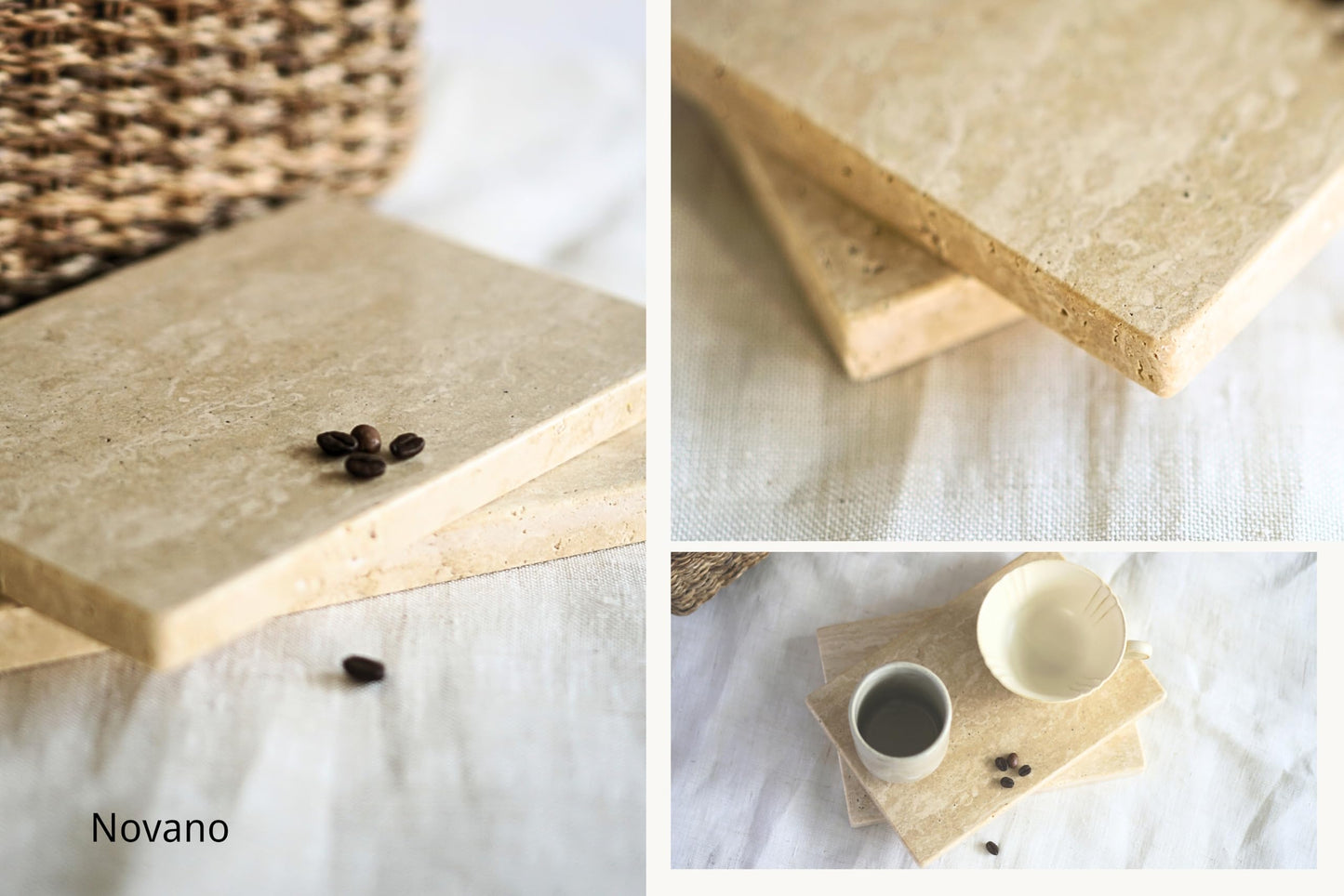 Astavostone Travertine Tray, Beige Natural Stone Decor Tray for Bathroom Vanity Decorative Rectangle Stone Board for Jewelry, Keys, Perfume,Coffee Table,Organizer (9.5''X4.7'')