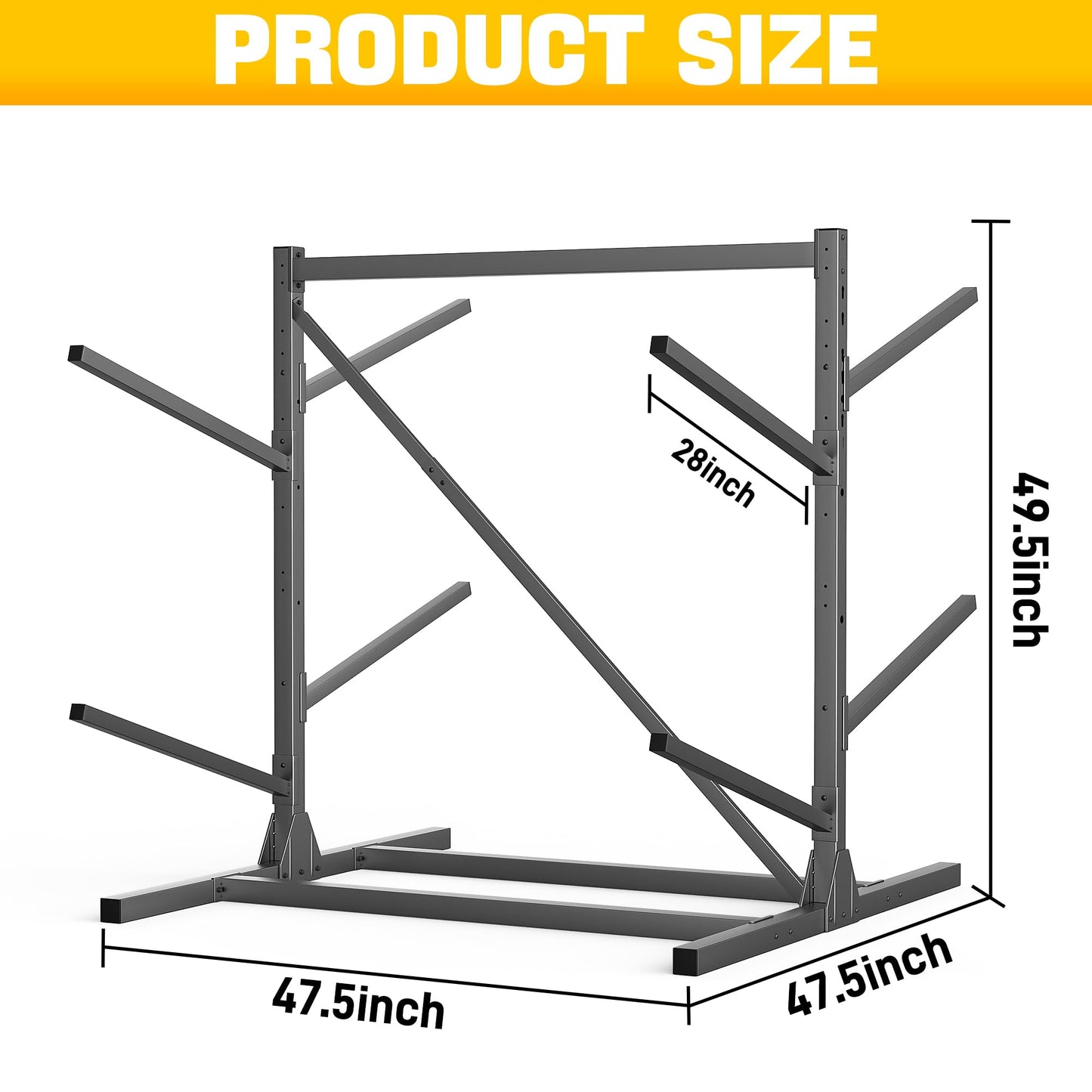 Ultrawall Kayak Storage Rack, Freestanding Kayak Racks for Garage, Adjustable Kayak Stand, Heavy Duty Paddle Board Rack for Kayak, Canoe, Surfboard, 440lbs Capacity, 2 Levels for 4 Kayaks