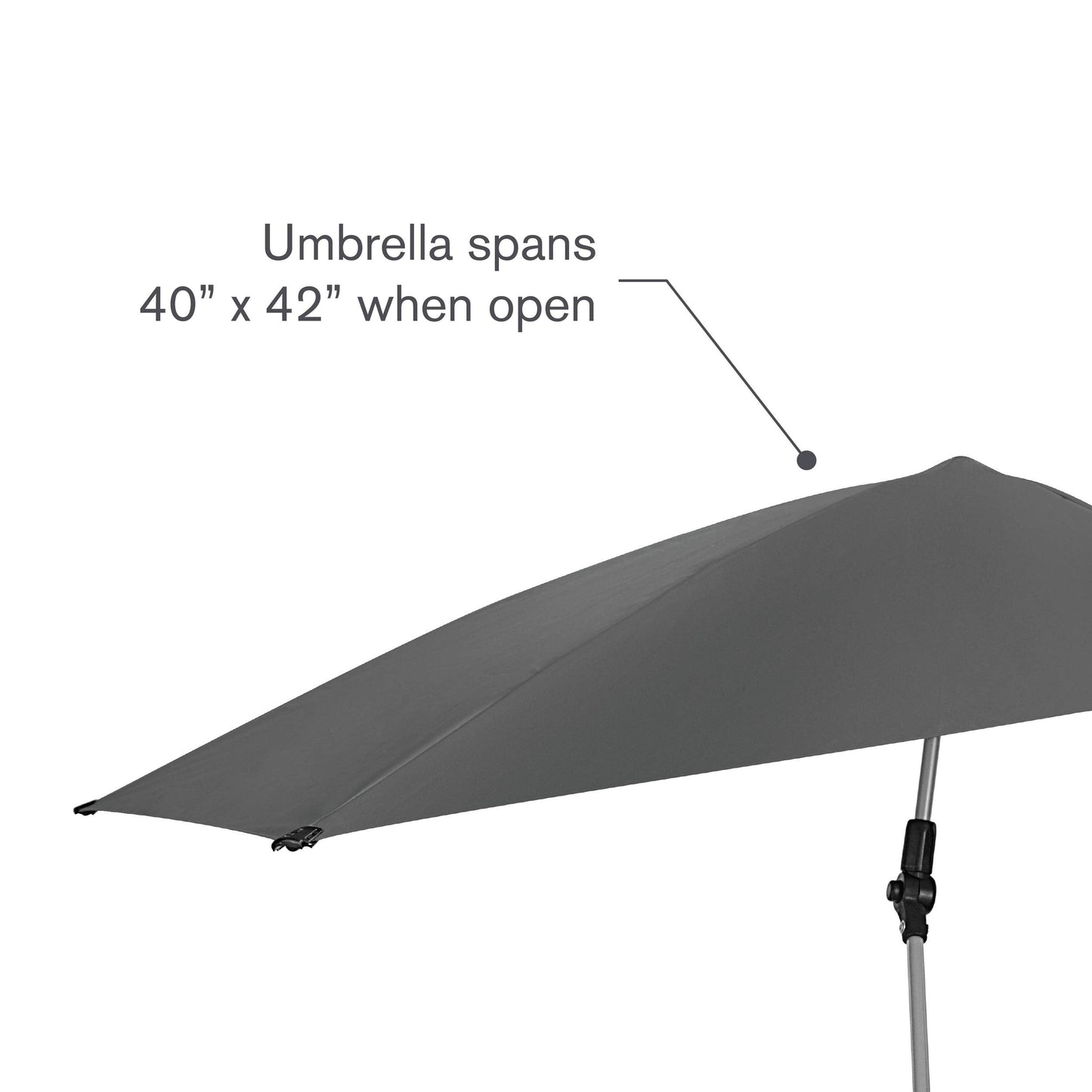 Sport-Brella Versa-Brella SPF 50+ Adjustable Umbrella with Universal Clamp, Regular, Gray