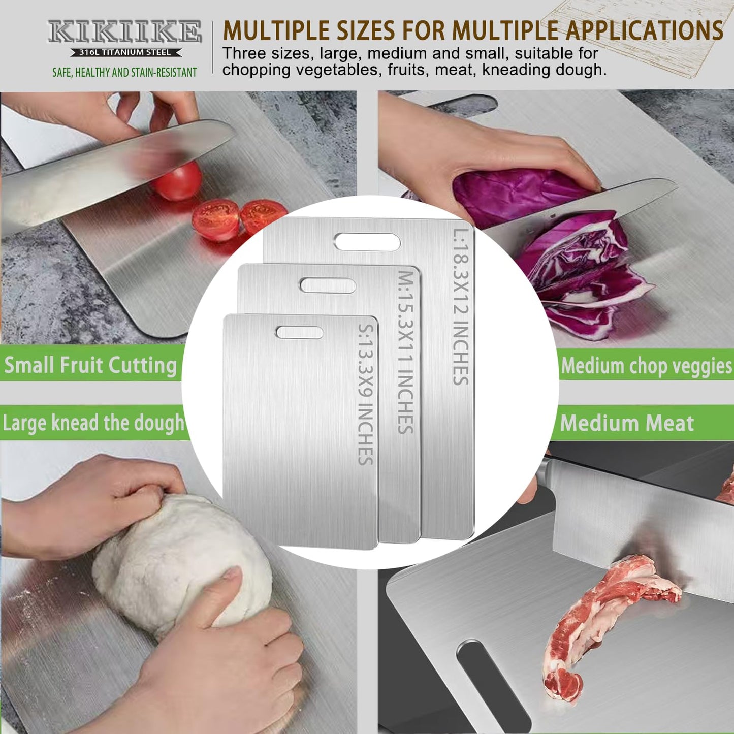 Titanium Cutting Board 2025 New Upgrade 100% Pure Titanium Cutting Boards for Kitchen - Double-Sided Food-Grade Chopping Board Non-Stick Durable and easy to clean (15.3 x 11 in)