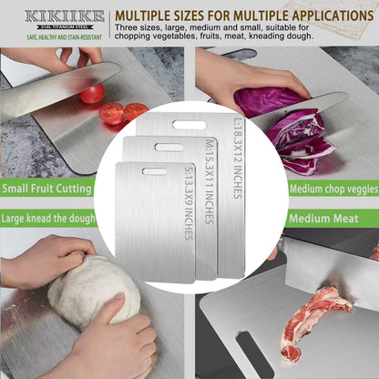 Titanium Cutting Board 2025 New Upgrade 100% Pure Titanium Cutting Boards for Kitchen - Double-Sided Food-Grade Chopping Board Non-Stick Durable and easy to clean (15.3 x 11 in)