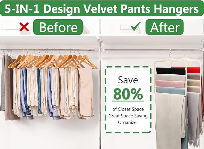 Magic Pants Velvet Hangers for Organization and Storage
