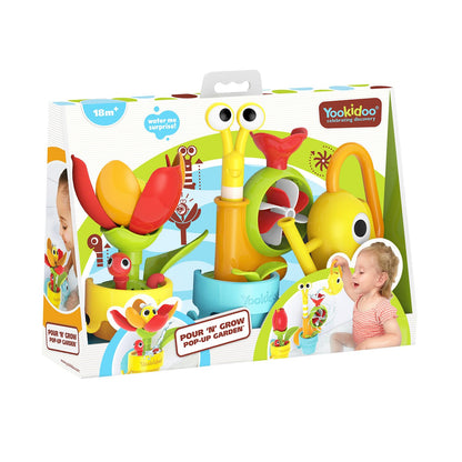 Yookidoo Toddler Baby Bath Toy (Ages 1-3) Garden Adventure Set Bundle: Snail & Flower with Watering Can (Mold Free) Attach to Any Tub, Shower Fun for Bath Time - Great for Boys , Girls , & Kids