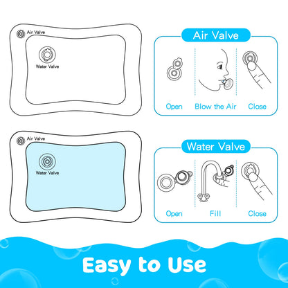 Yeeeasy Tummy Time Water Mat丨Inflatable Tummy Time Water Play Mat for Babies, Infants and Toddlers 3 to 12 Months Promote Development Toys Baby Gifts