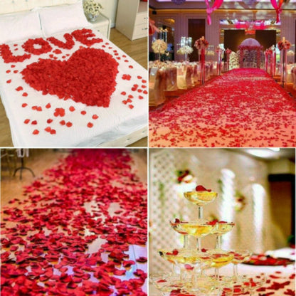 CODE FLORIST 2200 PCS Dark-Red Silk Rose Petals for Romantic Night,Wedding,Proposal Anniversary Flower Decorations