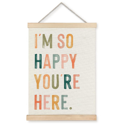 Supwhd Boho Classroom Decor, I'm so Happy You are Here Wall Art Poster, Inspirational Wall Decor, Boho Classroom Wall Art Poster for Classroom Playroom Kids Room Decor, 12x16 Inches