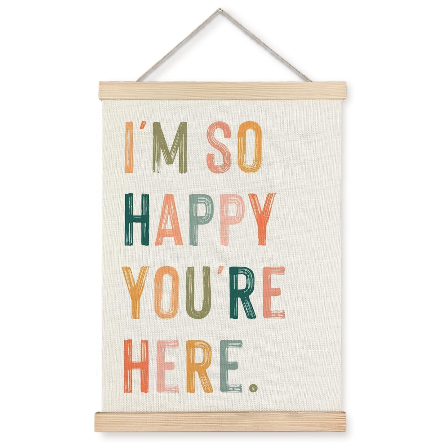 Supwhd Boho Classroom Decor, I'm so Happy You are Here Wall Art Poster, Inspirational Wall Decor, Boho Classroom Wall Art Poster for Classroom Playroom Kids Room Decor, 12x16 Inches