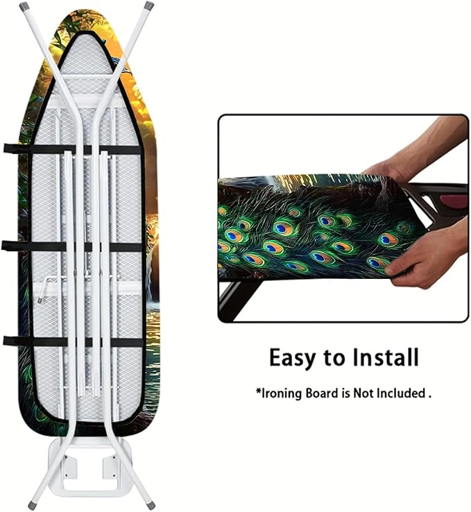 Nuxovilar Colorful Peacock Pattern Ironing Board Cover, 15 * 54inch, Fits Most