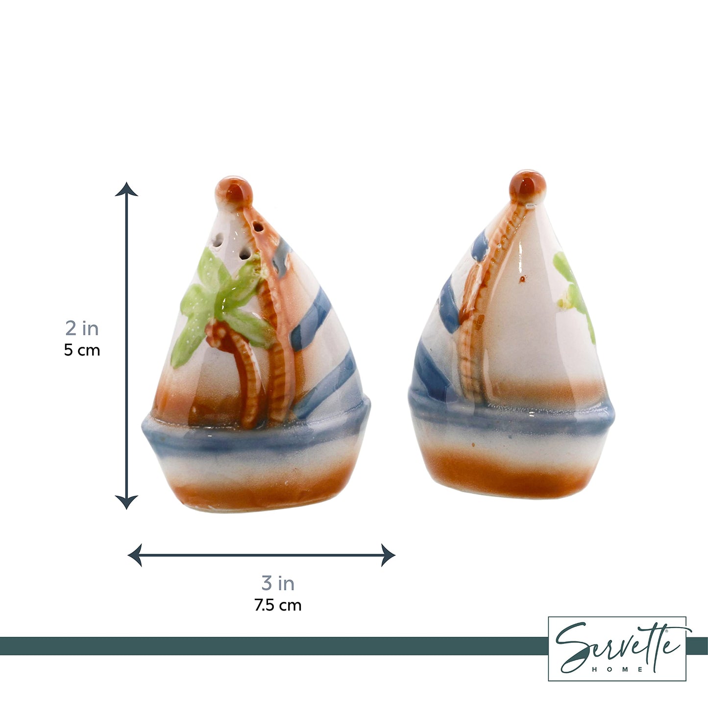 Salt and Pepper Shaker Salt Shaker - Sailboat and Palm Tree