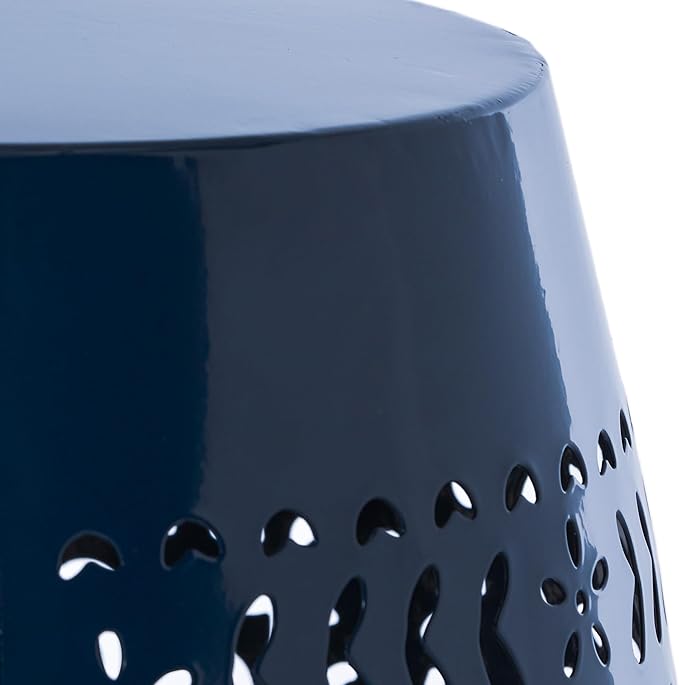 Christopher Knight Home Ruby Outdoor 12" Iron Side Table, Dark Blue