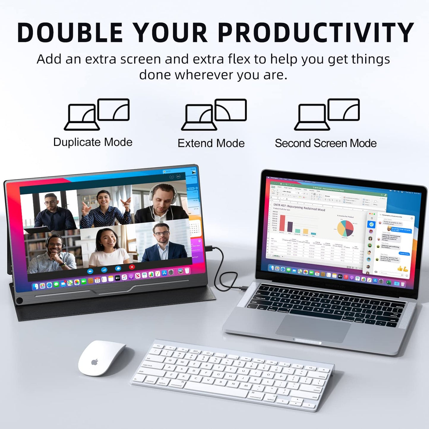 UPERFECT Portable Monitor 4K 16" | 1200 Nits Laptop Monitor | 3840 * 2400 UHD | 1MS FreeSync 2000:1 Contrast | USB-C & HDMI | VESA & Smart Case | Travel Screen for Computer, Mini PC, Game Consoles