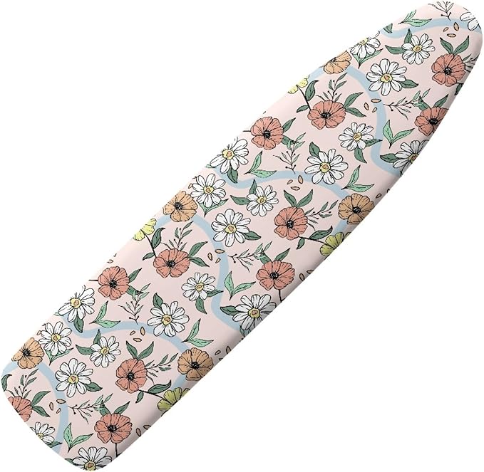 Pink Florals Ironing Board Cover and Pad 15x54 Inch