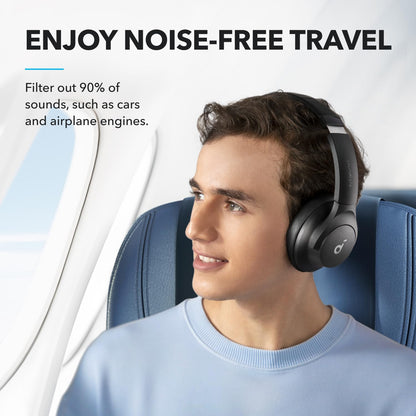 soundcore by Anker Q20i Hybrid Active Noise Cancelling Foldable Headphones, Wireless Over-Ear Bluetooth, 40H Long ANC Playtime, Hi-Res Audio, Big Bass, Customize via an App, Transparency Mode (Black)