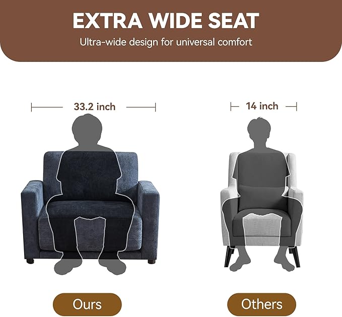 44.2" Chenille Oversized Chair