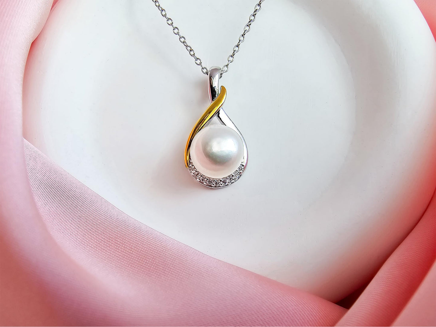 Gifts For Wife Wedding Anniversary - Mothers day gifts - AAA+ Real Pearl Necklaces For Women (18k Gold Plating 925 Sterling Silver) Mothers day necklace ideas Birthday Freshwater Pearl Necklace