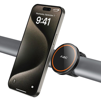 A2C Stroller Phone Holder Compatible with MagSafe - Peloton Phone Mount with 17 N54 Strong Magnets Adjustable Silicone Strap for Fitness Gym Equipment, Peloton Exercise Bike, Shopping Cart, Golf Cart
