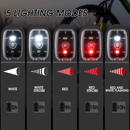 Mudder Running Lights for Runners Rechargeable LED Safety Lamps USB Rechargeable Clip on Strobe Bicycle Tail Lamps with 5 Modes Flashing Bike Lights for Night Riding Walking Hiking Pet Dog(12 Pieces)